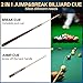 SYNCSHOT 2 in 1 Heavy Break Jump Cue: 3-Piece Break Cue Pool Stick 58 Inch 23oz 14mm Pro Tips Fas-Grade Maple Wood Jump&Break Pool Cue Sticks (Claret, 23~25 oz)