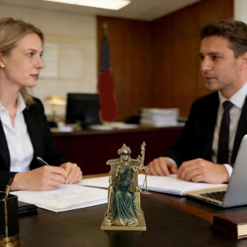 Sculpture femme justice pour étagère et cheminée de salon style rétro unique