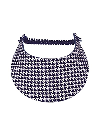 Pickleball - Fashion Fabric Foam Sun Visor for Women - Adjustable to Any Size Head - No Pressure & No Headache! | Black Herringbone