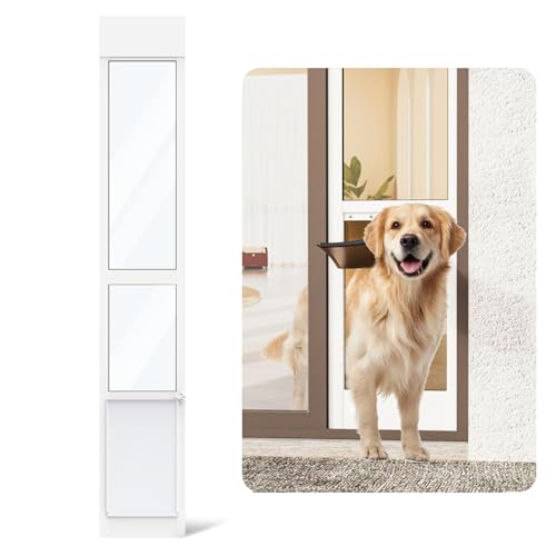 YGNNJY Dog Door for Sliding Glass Door, Adjustable Height 75 4/5' to 80 3/10' Sliding Door Pet Door...