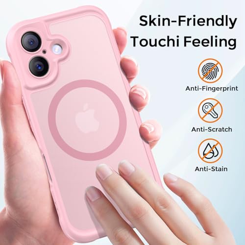 Thomo Magnetic for iPhone 17 Case, [Compatible with Magsafe] [Full Camera Protection] Translucent Matte Military Grade Shockproof with Anti-Fingerprint Phone Cover 2025, Pink by Thomo - Image 6