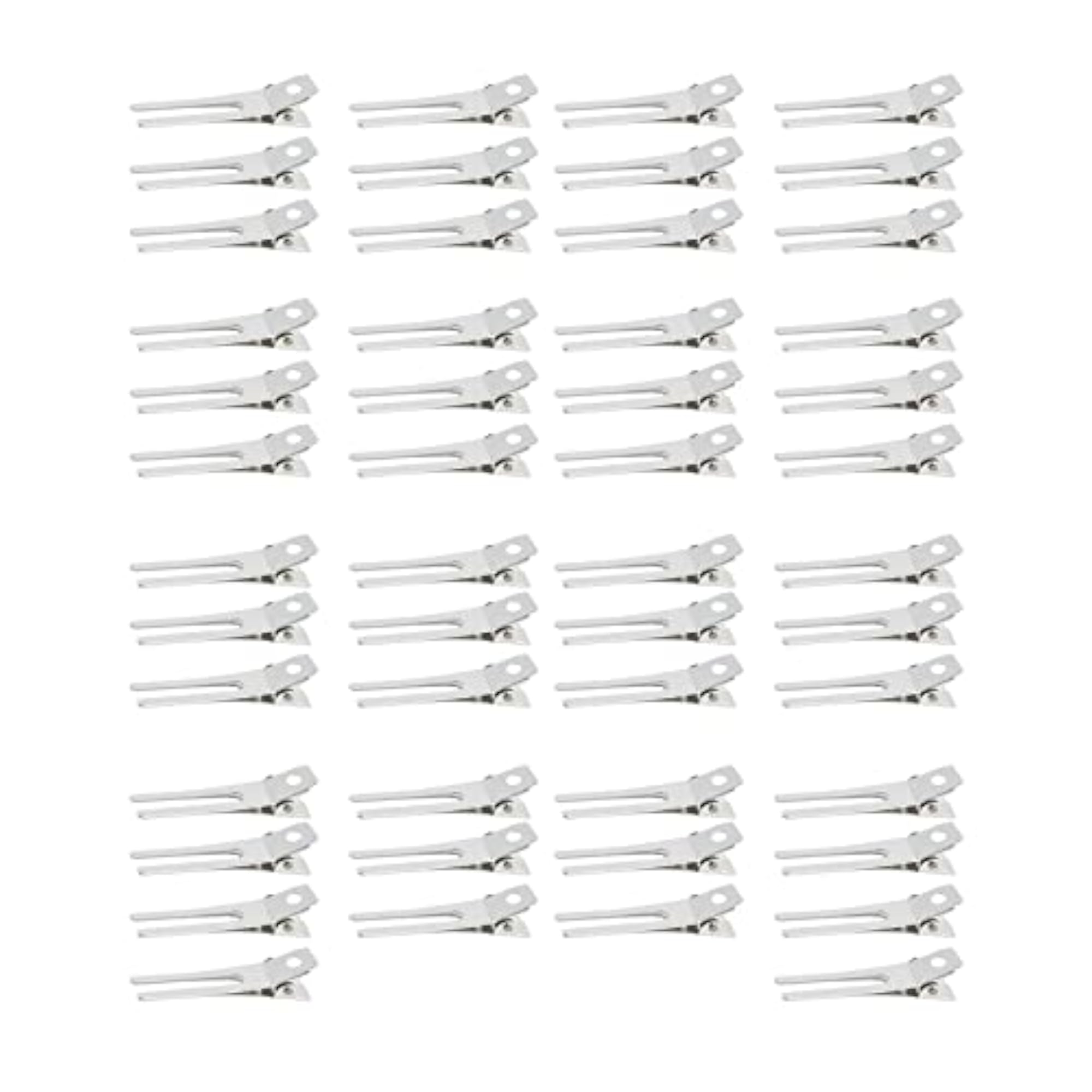 3x50x Hair Clips Clamps, Iron Double Prong Pins for Styling