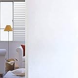 Shackcom Fensterfolie Sichtschutz 90x400cm Selbsthaftend Blickdicht Weiß Milchglasfolie Sichtschutzfolie Statisch Haftend Anti-UV Dekorfolie mit Geometrische Muster für Büro Küche Wohnzimme-J025