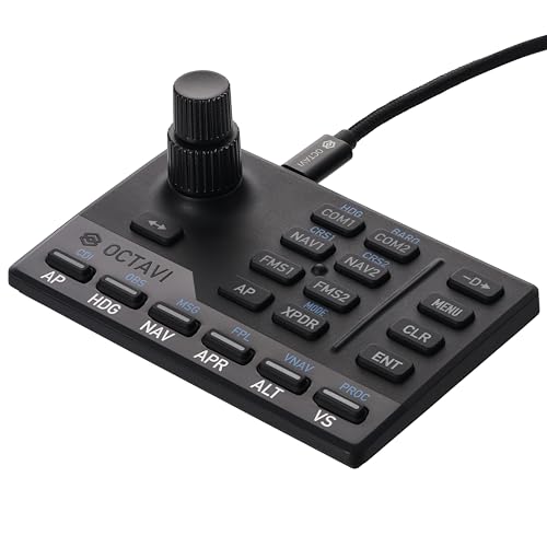 OCTAVI IFR-1: Compact All-in-one Cockpit Made in Germany - high-Precision Controls for COM, NAV, FMS, autopilot, XPDR, and More for immersive, Realistic Flight Simulation