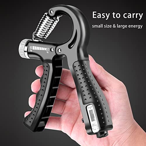 Mallez El Kavrama Güçlendirici, 10-60kg Ayarlanabilir El Kavrama Egzersiz Aleti Ön Kol ile Sayma Fonksiyonu, Kas Geliştirme, Yaralanma Sonrası İyileşme ve Stres Giderme için El Eğiticisi - Görsel 6