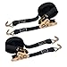 OWSYTOOL Ratchet Straps 2Pack, 800KG Tie Down Straps, 6M x 25mm Ratchet Straps with Hook Lashing Strap for Motorcycles, Car, Trailer, Cargoes, Household