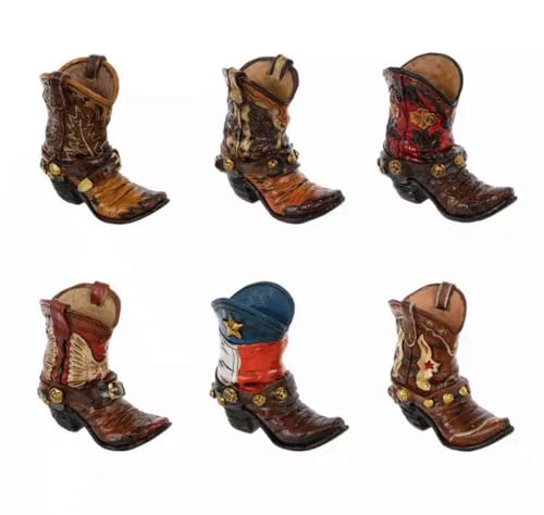Hobby Lobby Western Cowboy Boot Figurines, Country Chic Design, 4"