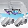 Veharvim Soporte para lentes de sol para automóvil (operación con una sola mano, sujeción suave y segura, acolchado de silicona, ajuste universal, clip de metal) clip de soporte para lentes de sol
