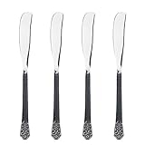 Gourmet Settings - 4-Piece Spreader Knife Set - Avalon Collection - Polished/Matte Stainless Steel Spreaders - Cheese and Butter Spreading Knives - 6.75 inches - Dishwasher Safe