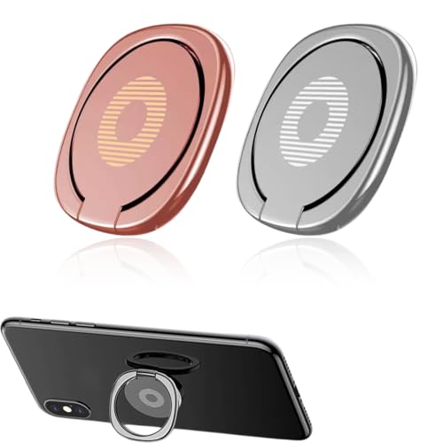 2 Piezas Anillo Soporte para Movil 3 mm Ultrafino, Anillo para Teléfono Móvil, El Soporte del teléfono móvil Giratorio de 360 Grados es Adecuado para Smartphone Tablet (A)