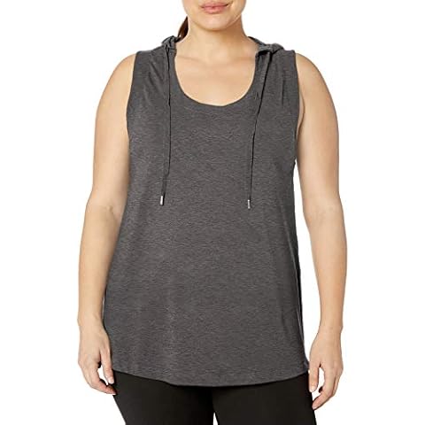 Rainbeau Curves Women's Plus Size Marina Hooded Tank, Melange, 26/28 Cover