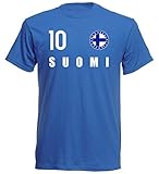 WM EM Olympia Stil Nation Finnland T-Shirt Trikot Wappen FH 10 BL (M)