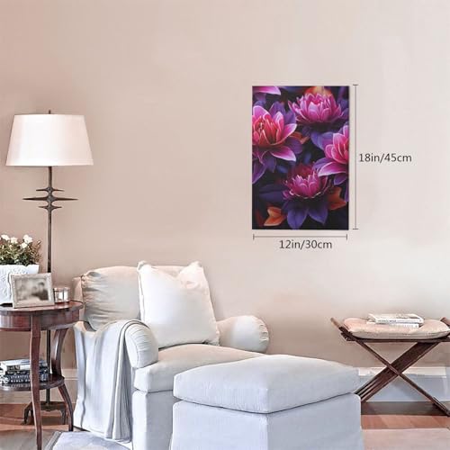 Toile de fleurs violettes décoration murale HD pour bureau 30x45 - 4