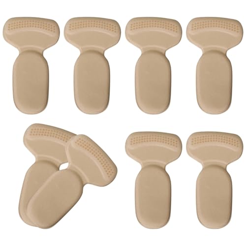 Packool Paquete de 8 almohadillas para el talón para mujer, diseño en forma de T, plantillas de espuma viscoelástica, ideales para tacones altos y zapatillas deportivas.