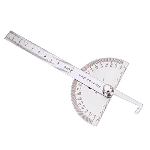 Image of Degree /Angle Finder Arm Rule Professional Metal 8 inch inch Ruler (200mm) 0-180 Degrees Measurement with Adjustable Screw Degree Protractor