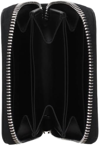 Versace Women’s Black Leather Zip-Around Wallet – Made in Italy, Classic Medusa Detail