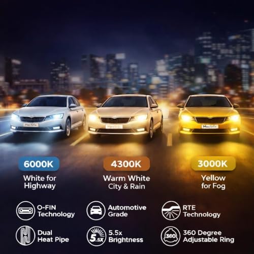 Image of 3 in 1 200W H4 LED Car Headlight Bulb - 3 colour modes (white, warm white, yellow) + flasher | 30000 LM | Plug & Play | 1 Year Replacement | Pack of 2 (H4 Socket type) with remote
