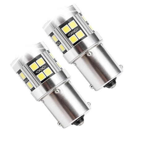 Synkris 2Pcs 1156 Ba15s P21w Ampoule Led 5W 12V-24V Super Brillant 7500K Étanche pour Feux de Recul Brouillard Arrière DRL Voiture Bateau Camping car Haute