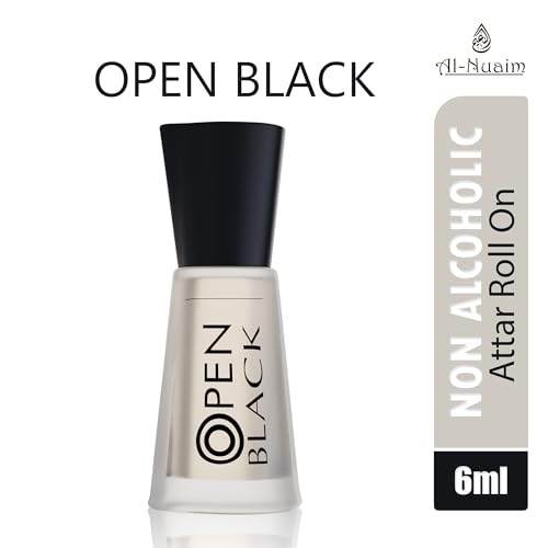 Image of Al-Nuaim Open Black Alcohol Free Attar Roll On Luxury Scent with Long Lasting Fragrance For Men & Women 6ml