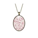  Collier fantaisie cabochon en verre, sautoir illustré, parure, Liberty rose \