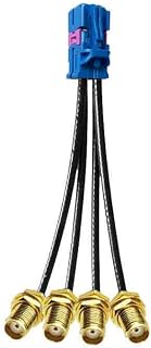 GXMRHWY 4 in 1 Mini FAKRA Straight C Code Female to SMA Straight Female Threads 11mm Vehicle Cable Extension 50cm