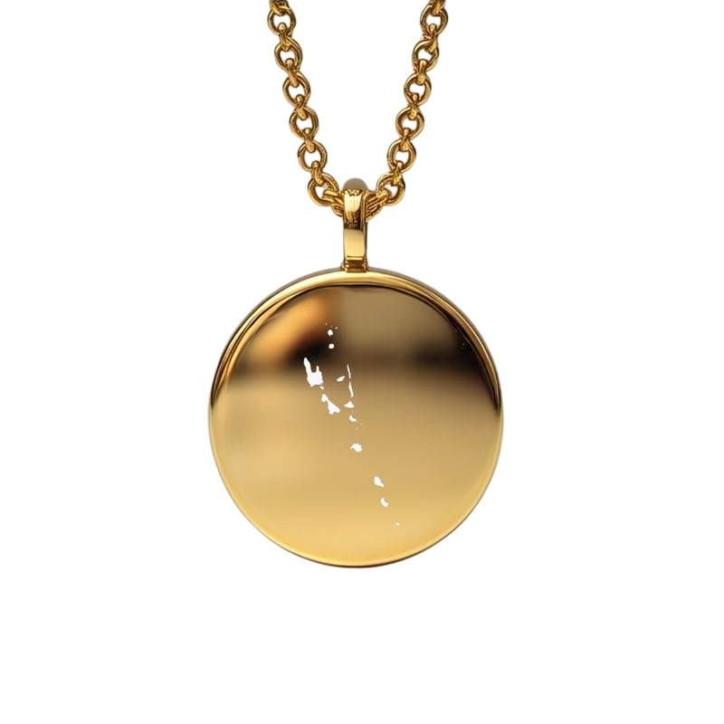 Pendentif carte du Vanuatu en argent sterling plaqué or 14 carats, forme ronde de 24 mm et épaisseur de 1,5 mm, breloque Terre, bijou de voyage délicat | Médaillon gravé Aventure | LKB_MAP_611