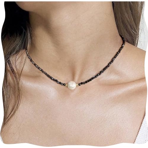 Turquoise Necklace for Women, Pearl Choker Necklace, Natural Western Turquoise Jewelry, Handmade Gold Freshwater Pearl Necklace for Men