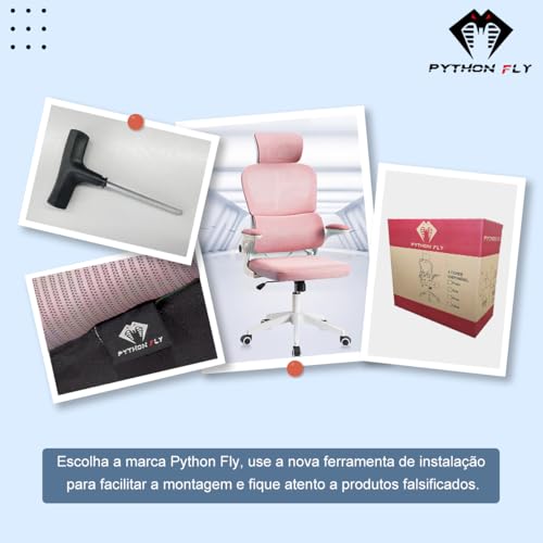 Cadeira de escritório, design ergonômico com suporte lombar independente, malha respirável e encosto