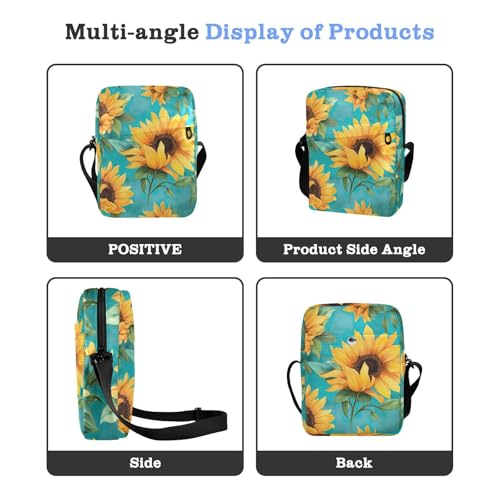 Crossbody Bag Sunflower Flower Messenger Bag for Women Men Purse Shoulder Bag Satchel Bag with Adjustable Strap 202a37934