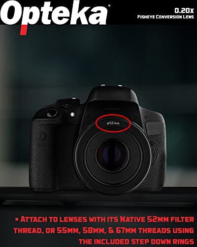 Opteka 0.20X Professional Af Fisheye Lens For Canon Ef Eos 80D, 77D, 70D, 60D, 50D, 40D, 7D, 6D, 5D, 5Ds, 1Ds, Rebel T7I, T7S, T6S, T6I, T5I, T5, T4I, T3I, T3, Sl3, Sl2 & Sl1 Digital Slr Cameras #TOP4