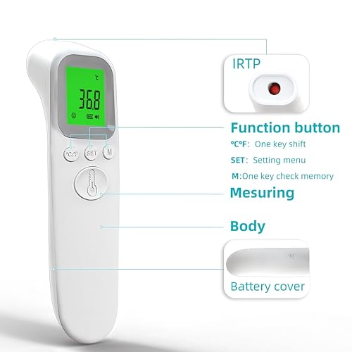 Image of No-Touch Forehead Thermometer for Adults, Infrared Digital Thermometer for Kids, Touchless Baby Thermometer, Accurate Reading with LCD Display for Home Use Family Healthcare