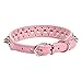 Aolove Mushrooms Spiked Rivet Studded Adjustable Pu Leather Pet Collars for Cats Puppy Dogs (X-Small, Pink)