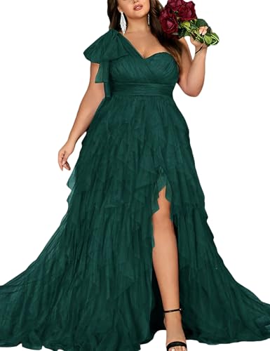 Women's Plus Size Wedding Guest Long Dress One Shoulder Summer Maxi Elegant Evening Party Cocktail Gown for Bridesmaid Prom