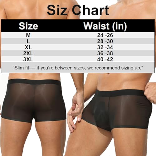 3 Pack Niksy Underwear, Men's Ultra-Thin Ice Silk Transparent Boxer Briefs for Date Night2