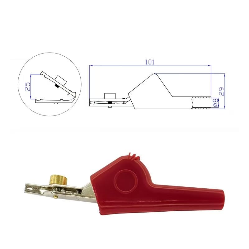 Image of TP330 Alligator Clip Bed of Nail and Single Spike Angled Nose Large Test Probe 1 Pair Red /Black /Green /Yellow /Blue