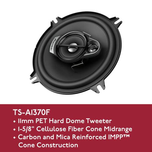 Ts-A1370F A Series 5.25” 300 Watts Max 3-Way Car Speakers Pair With Carbon And Mica Reinforced Injection Molded Polypropylene (Impp) Cone Construction #TOP4
