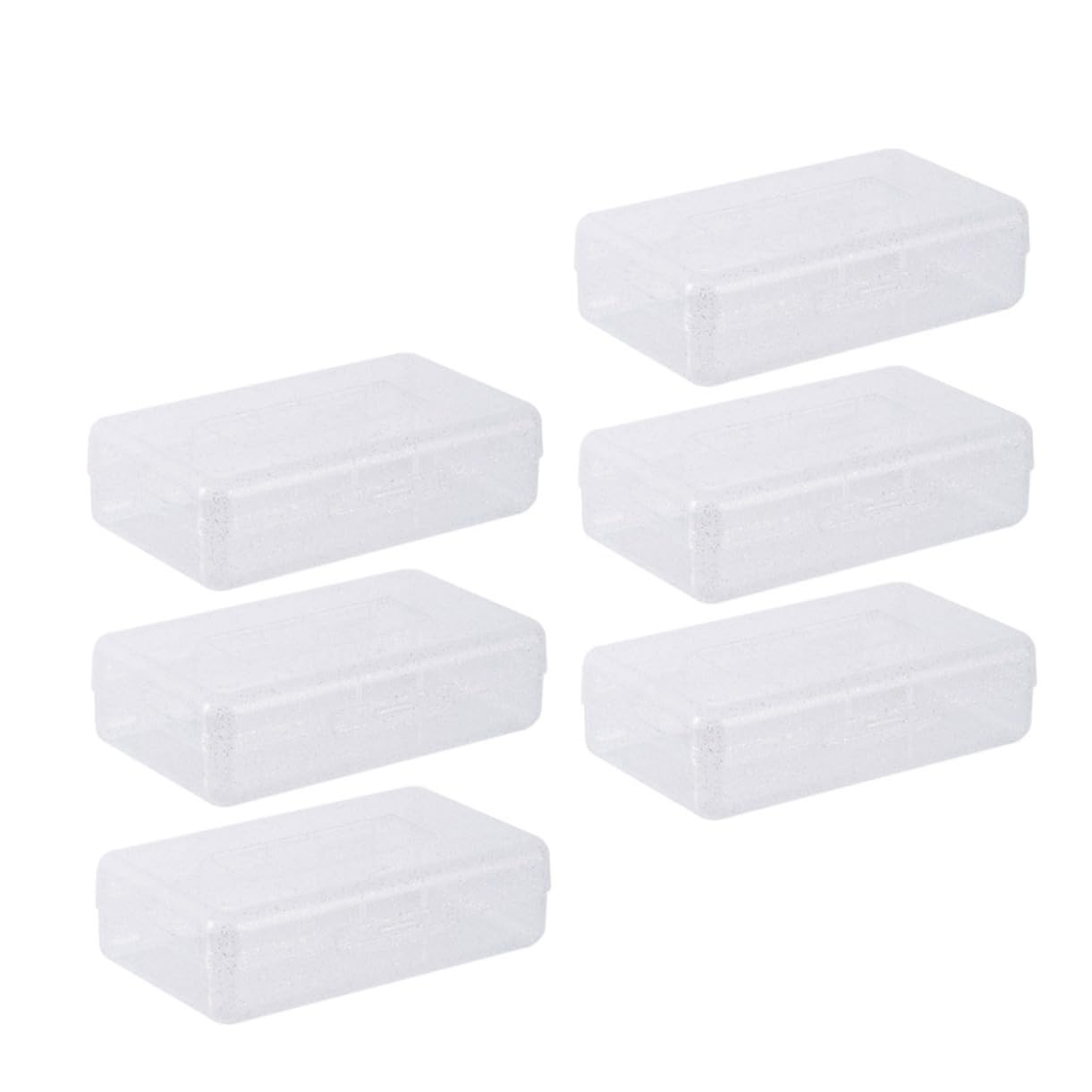 Set di 6 Astucci Trasparenti in Plastica Pp Coperchio, Scatole Impilabili Semplici e Pratiche per Cancelleria, per Studenti e Organizzazione
