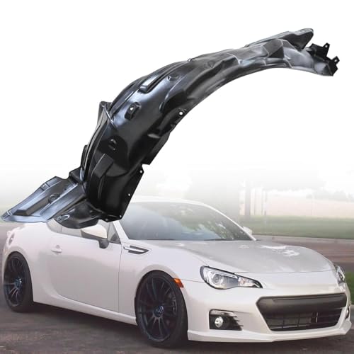 Image of NLQR Black Driver Front Fender Liner Splash Shield Guard, Fit for Subaru BRZ 2013-2020, Replace 59110CA011, 59110CA001 Front Left Fender Liner Splash Shield Guard