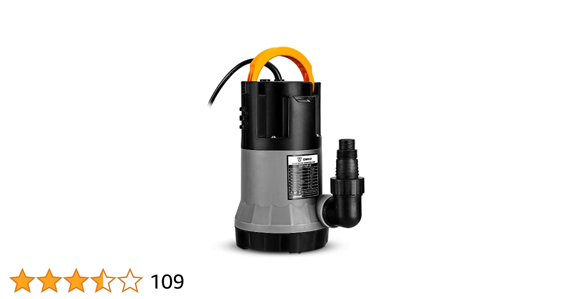 Amazon | 750W 水中ポンプ DEKO 底部入水式 排水ポンプ 最大吐出