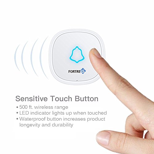 New Wireless Doorbell Chime and SOS Necklace- Fortress Security- Long Range Operation at 500 ft. - Plug in Doorbell/Caregiver Pager with Over 50 Chimes, Wireless Button and Adjustable Volume - Thumbnail 2
