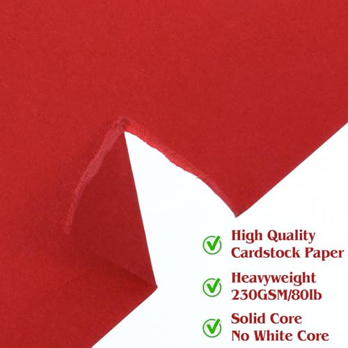 Pacote com 100 papel-cartolina 13 x 18 cm, cartolina colorida de 36 kg, papel grosso pesado para faz