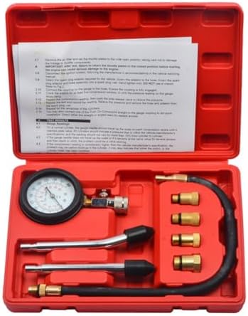 Prokomon 8 Pcs Petrol Engine Compression Cylinder Pressure Tester Gauge M10 M12 M14 M18 Auto Truck Car 0-300 psi