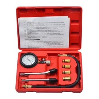 Prokomon 8 Pcs Petrol Engine Compression Cylinder Pressure Tester Gauge M10 M12 M14 M18 Auto Truck Car 0-300 psi