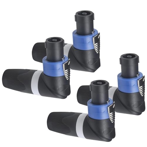 CESS 4-Pole Speakon Compatible Right Angle Male Plug, 4 Pack