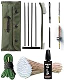 Universal Rifle Cleaning Kit, CLP,Brushes,Snakes,Tools for 5.56mm, 20-25 Caliber Rifles/Shotguns, Include 100 6-inch Gun Cleaning Swabs (Combo+CLP)
