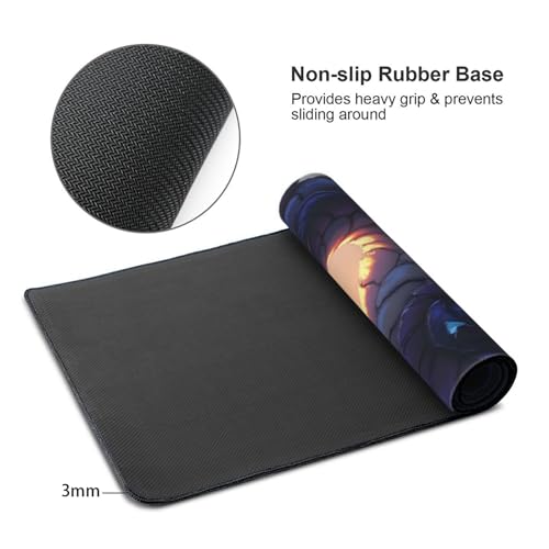 Tapis de souris de jeu grand format base caoutchouc imprimé dragon