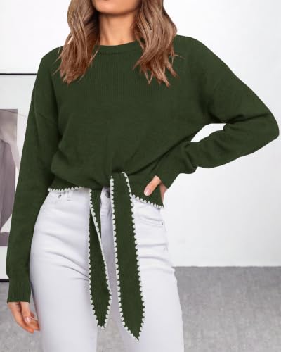PRETTYGARDEN Casual Long Sleeve Strappy Sweaters for Women - image 2