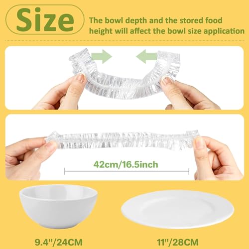 MAQIHAN Lot de 200 couvercles de bol pour la préparation du pain – Emballage en plastique moyen pour la cuisson au levain, élastiques et réutilisables – Sacs de conservation des aliments frais pour – vue 2
