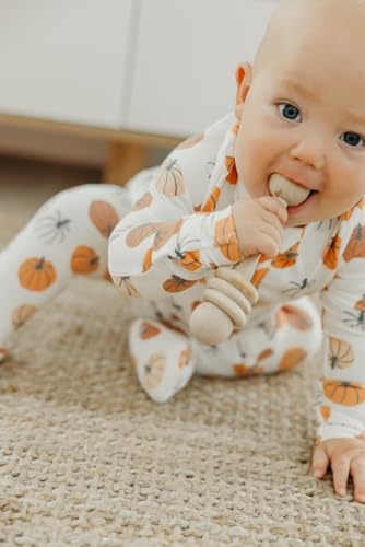 Image of Copper Pearl Baby Zip-Up Footie Pajamas - Soft Stretchy Sleep and Play Footies for Boys and Girls