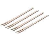 4x Fonduegabel aus Holz, 27 cm, robuste Holz-Gabel für Käsefondue, Holzbesteck schont beschichtetes Fondue-Geschirr, hitzebeständige Fleischgabel aus Buche, kein Plastik im Essen, stabiles Fondue Zubehör aus Europa (4 Stück)